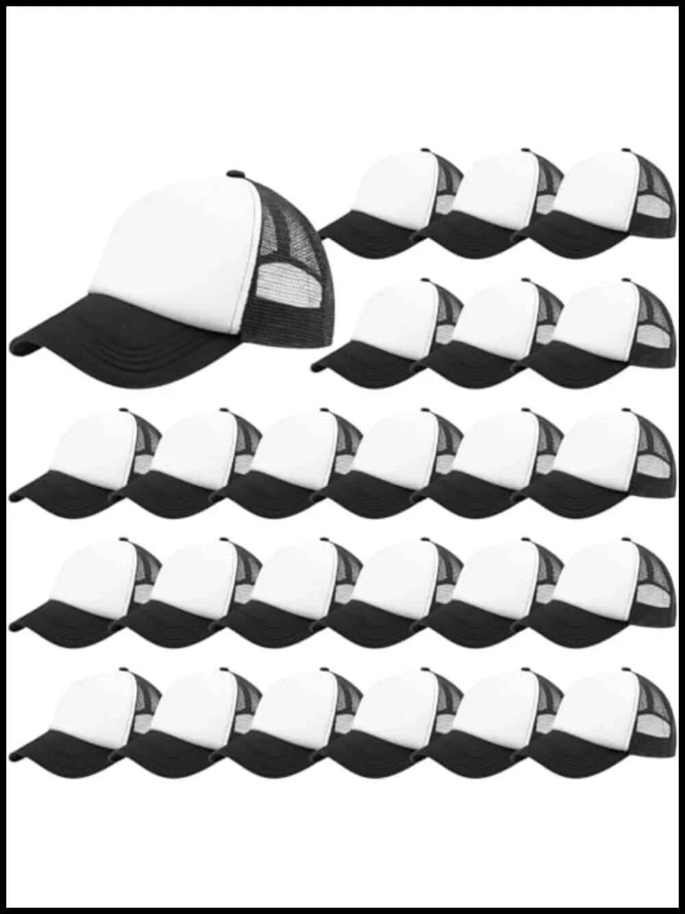 24 Pcs Blank Sublimation Mesh Trucker Hat Baseball Cap Unisex